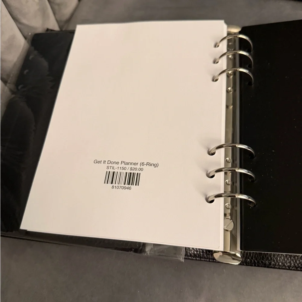 MOTERM A5 Luxe Rings Planner Leather Binder Organizer Pebble Black 30mm Ring - Picture 12 of 13